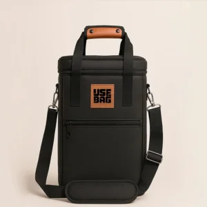 Porta-vinho térmica de couro