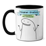 Caneca Criatividade é meu sobrenome designer gráfico