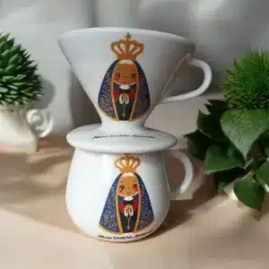 Caneca e filtro de porcelana Nossa Senhora Aparecida