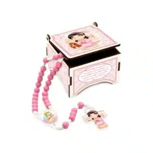 Terço infantil com caixinha rosa