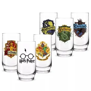 Conjunto com 6 copos de Harry Potter