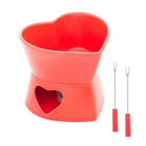 Aparelho de fondue para duas pessoas em forma de coração