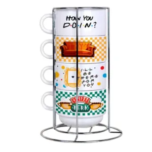torre de xícaras de porcelana personalizadas friends