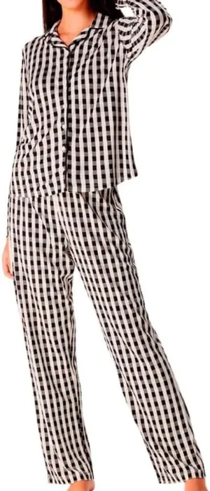 pijama feminino hering longo com botões