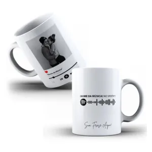 Caneca personalizada com foto e música do Spotify
