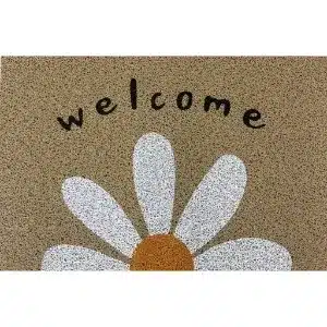 capacho de vinil com desenho de margarida