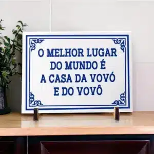 Azulejo O melhor lugar do mundo - presentes para o dia dos avós