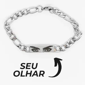 Bracelete personalizado com foto do olhar do namorado(a)