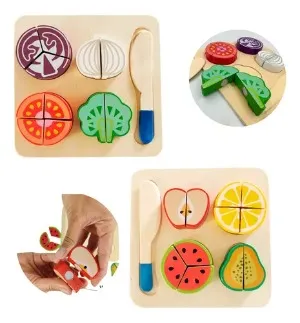 Brinquedo de comidinhas de madeira - presente para criança de 3 anos