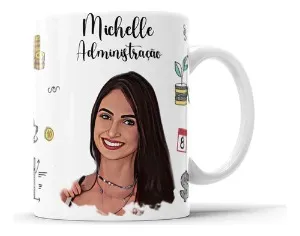 Caneca personalizada com caricatura e nome