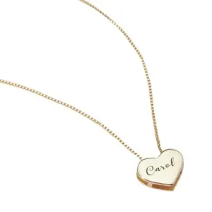 Colar banhado a ouro com pingente de coração personalizado para presente