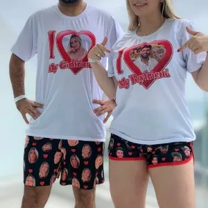 Conjunto pijamas personalizados I love my boyfriend - girlfriend