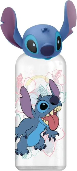 Garrafa de água Stitch com tampa em 3D
