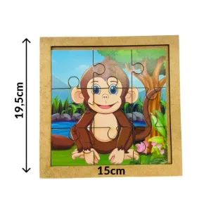 Kit com 5 quebra-cabeças de animais