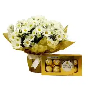 margaridinhas + caixa de ferrero rocher