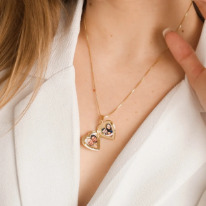 Colar relicário com zirconia - presentes para esposa