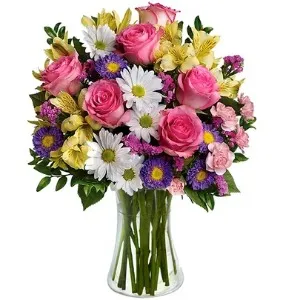 Mix de flores do campo no vaso