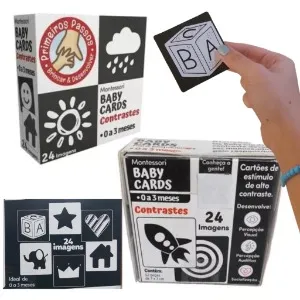 Cards de estímulo visual para bebês de 0 a 3 meses