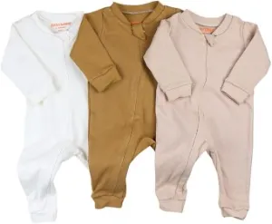 Kit com 3 macacões neutros de 0 a 12 meses