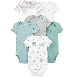 kit 6 bodys algodão manga curta rn - presente para recém-nascido
