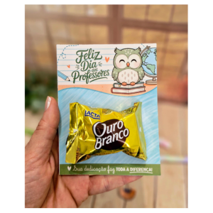 Cartão com doce - presentes para o dia do professor