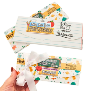 Embalagem para barra de chocolate - presentes para o dia do professor