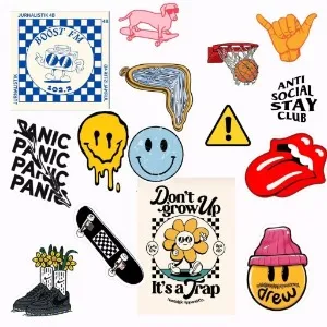 Kit com 46 adesivos urbanos para decoração