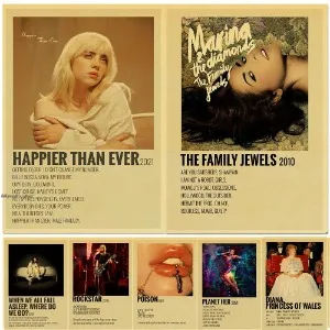 Pôster estilo retrô de artista pop (diversas opções)