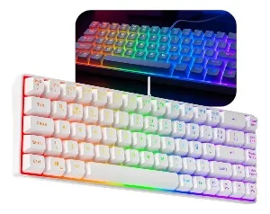 Teclado iluminado branco semi mecânico