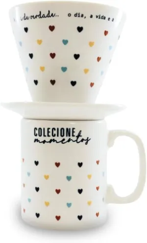 Kit coador de café de porcelana
