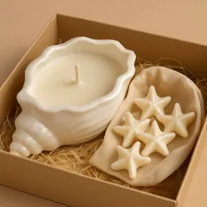 Kit vela aromática em forma de concha com wax melts