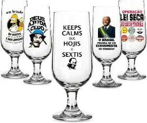Taça de cerveja personalizada com frases engraçadas