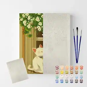 Tela de pintura numerada gatinha