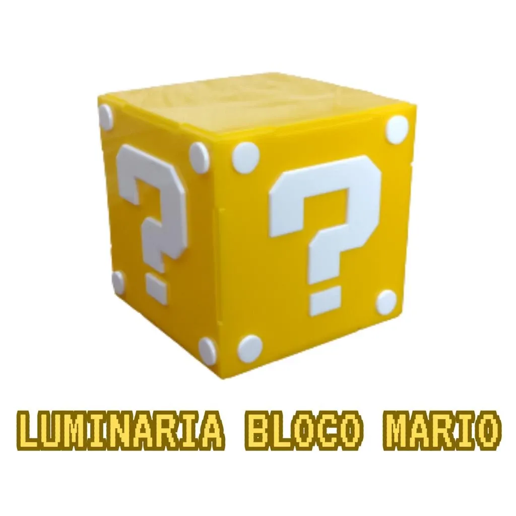 Luminária bloco do Super Mario